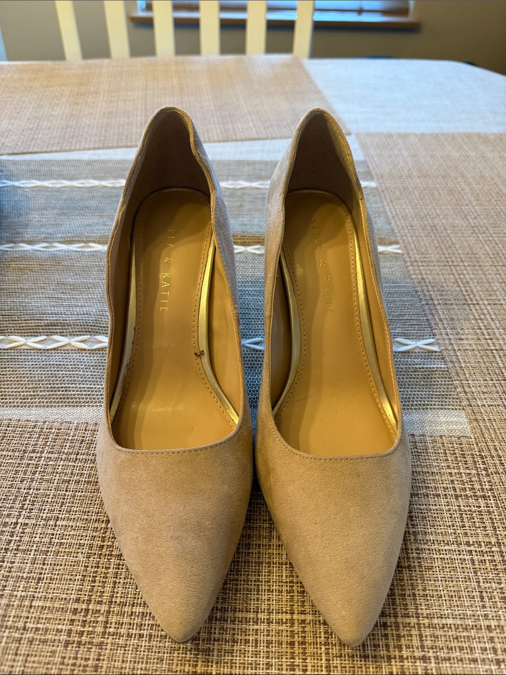 Kelly & Katie Pointed Toe Pumps in Taupe Suede